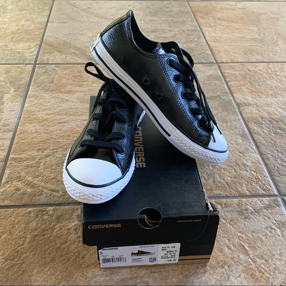 black leather converse size 3